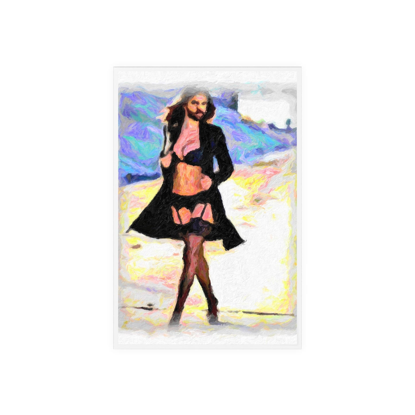 Acrylic Sign with Wooden Stand ... The Low Spark of High_HEELED_Boys ... 'Garterbelt & Bra Inclusive!' ... Original Works ...