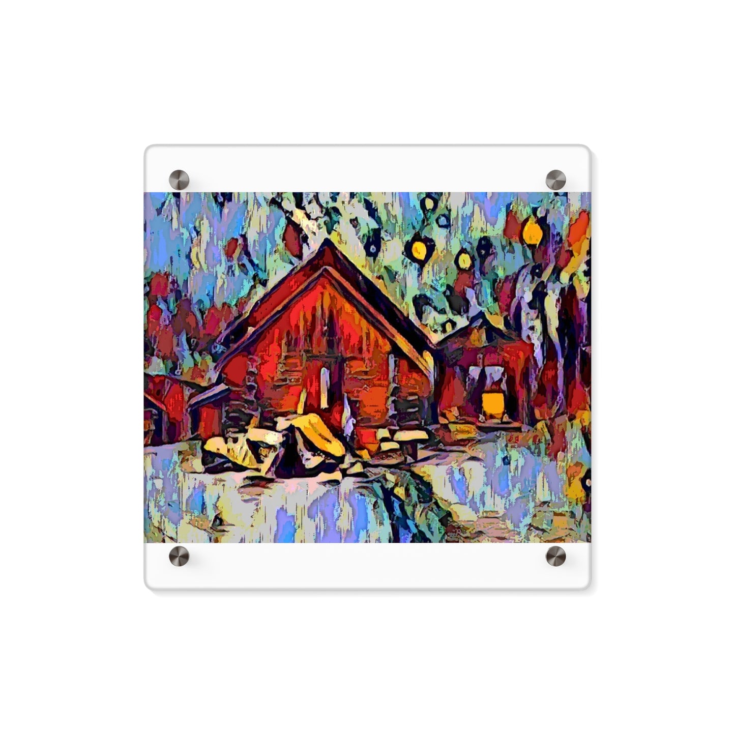 Acrylic Wall Art Panels ... A Very Abstract "Mountain Winter Scene" ... Original Works. Copyright Phot's Photo_LODA: Les Objets D'Art. December 2023 ...
