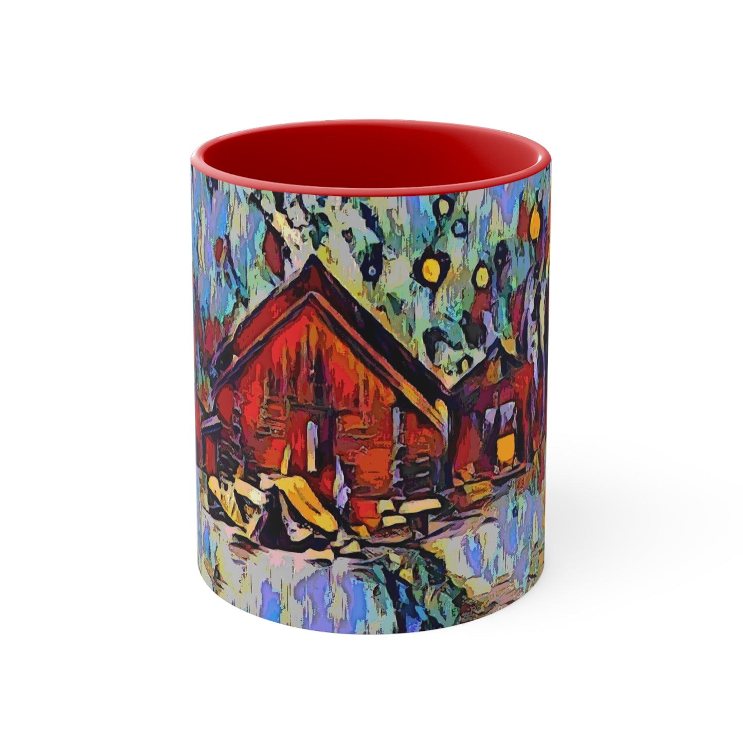 Accent Coffee Mug, 11oz ... A Very Abstract "Mountain Winter Scene" ... Original Works. Copyright Phot's Photo_LODA: Les Objets D'Art. December 2023 ...