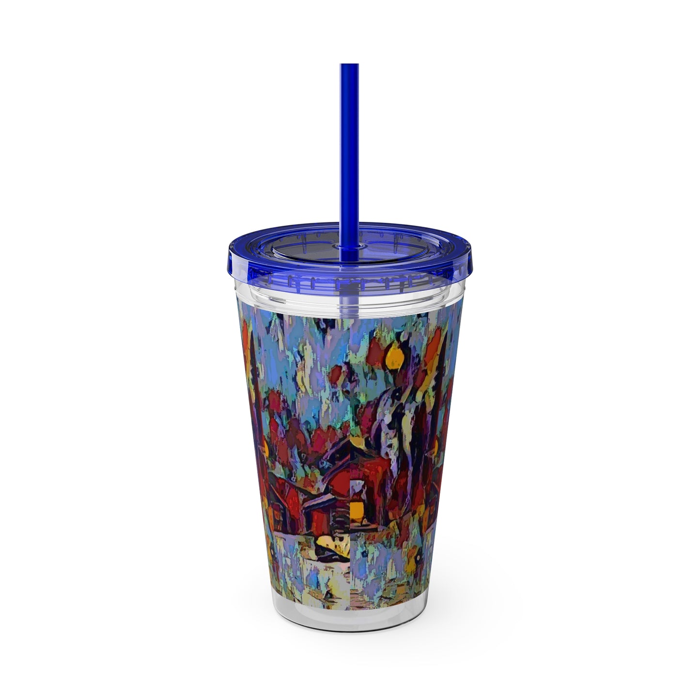 Sunsplash Tumbler with Straw, 16oz ... A Very Abstract "Mountain Winter Scene" ... Original Works. Copyright Phot's Photo_LODA: Les Objets D'Art. December 2023 ...