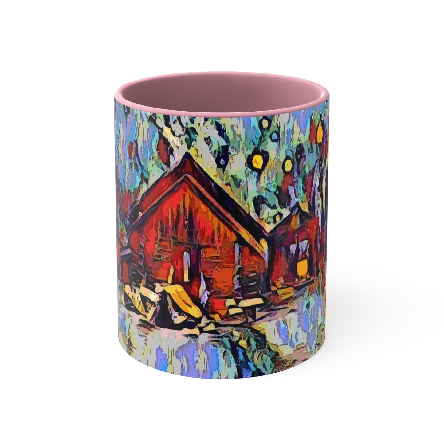 Accent Coffee Mug, 11oz ... A Very Abstract "Mountain Winter Scene" ... Original Works. Copyright Phot's Photo_LODA: Les Objets D'Art. December 2023 ...