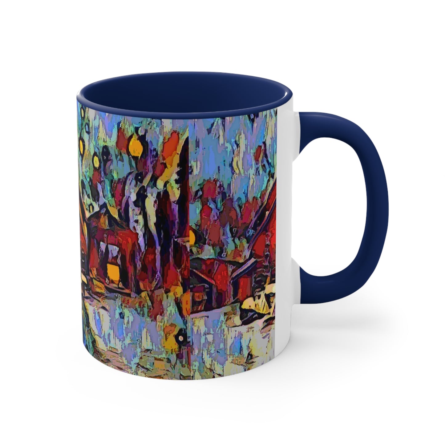 Accent Coffee Mug, 11oz ... A Very Abstract "Mountain Winter Scene" ... Original Works. Copyright Phot's Photo_LODA: Les Objets D'Art. December 2023 ...
