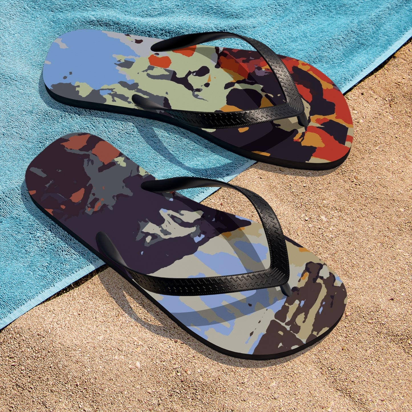 Unisex Flip-Flops ... Ozzie-Hippensteel ... "Don't Cry Now ... Dry-Your_Eyes ... On The Wind". Oriignal Works. May 2023.