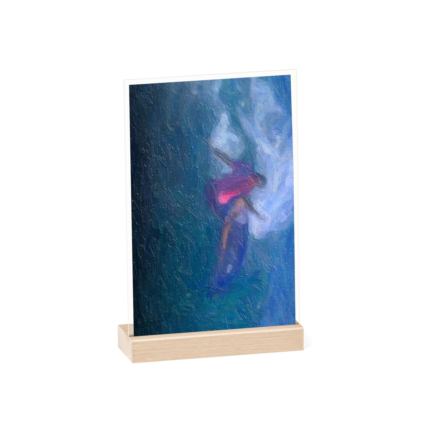 Acrylic Sign with Wooden Stand ... Paris_2024_Surfing Competition-Tahiti_French-Polynesia .... 'Gabriel Medina World Campion Drops-In' ... Original Works ...