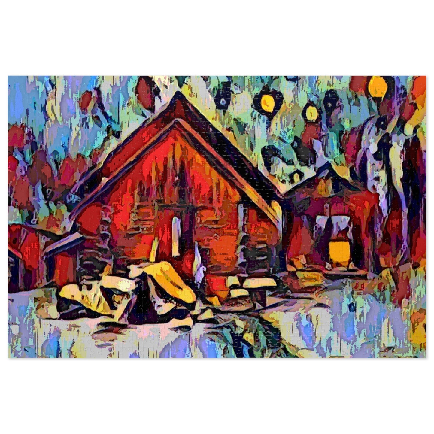 Jigsaw Puzzle (30, 110, 252, 500,1000-Piece) ... A Very Abstract "Mountain Winter Scene" ... Original Works. Copyright Phot's Photo_LODA: Les Objets D'Art. December 2023 ...