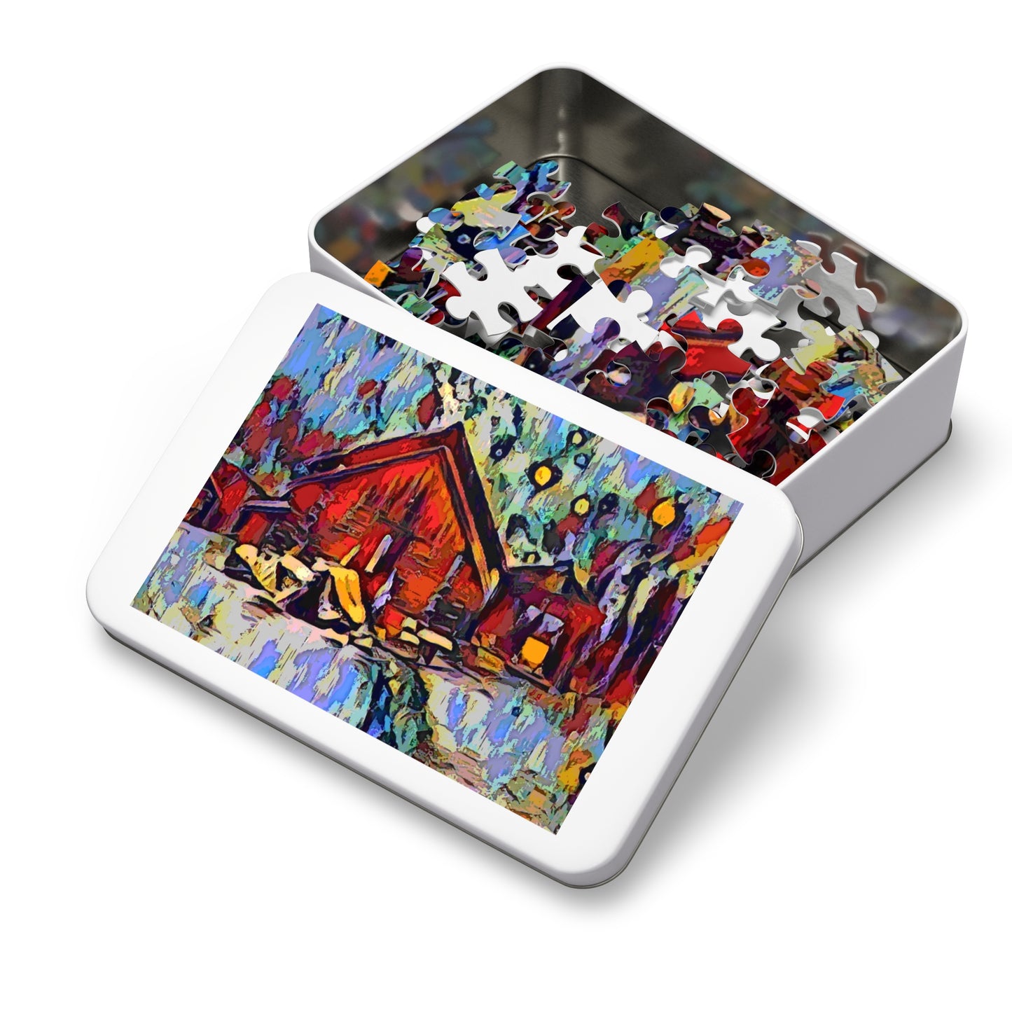 Jigsaw Puzzle (30, 110, 252, 500,1000-Piece) ... A Very Abstract "Mountain Winter Scene" ... Original Works. Copyright Phot's Photo_LODA: Les Objets D'Art. December 2023 ...