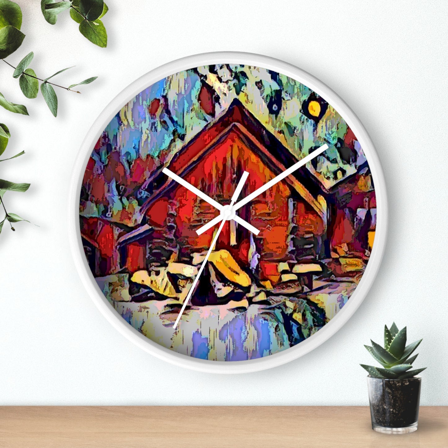 Wall Clock ... A Very Abstract "Mountain Winter Scene" ... Original Works. Copyright Phot's Photo_LODA: Les Objets D'Art. December 2023 ...