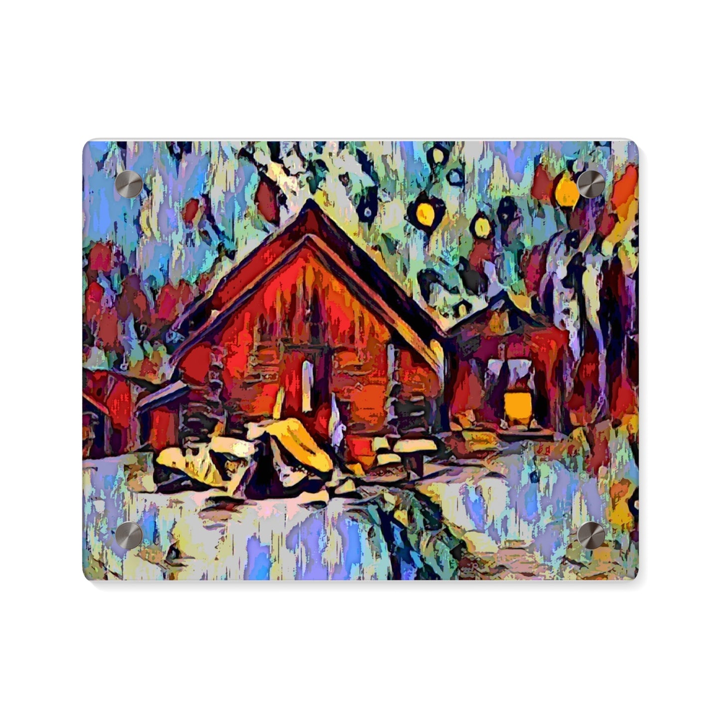 Acrylic Wall Art Panels ... A Very Abstract "Mountain Winter Scene" ... Original Works. Copyright Phot's Photo_LODA: Les Objets D'Art. December 2023 ...