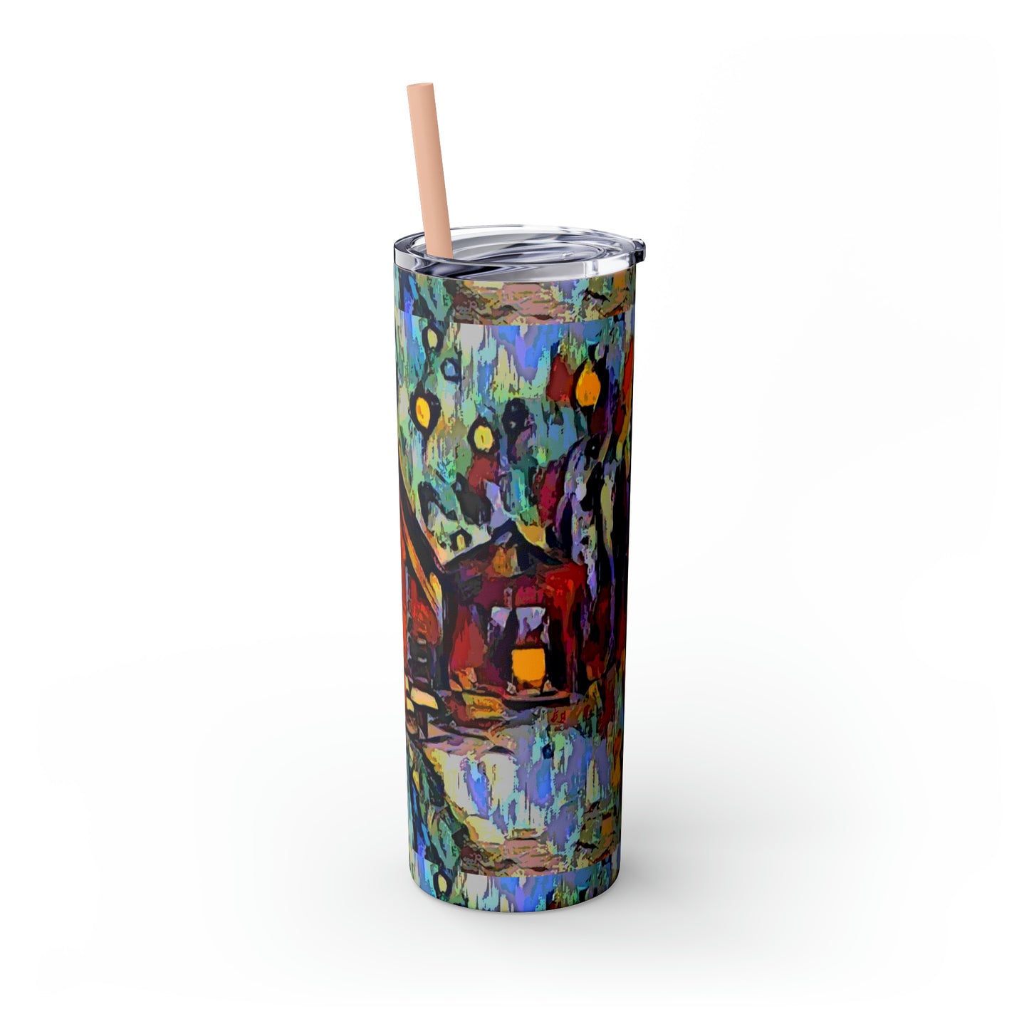 Skinny Tumbler with Straw, 20oz ... A Very Abstract "Mountain Winter Scene" ... Original Works. Copyright Phot's Photo_LODA: Les Objets D'Art. December 2023 ...