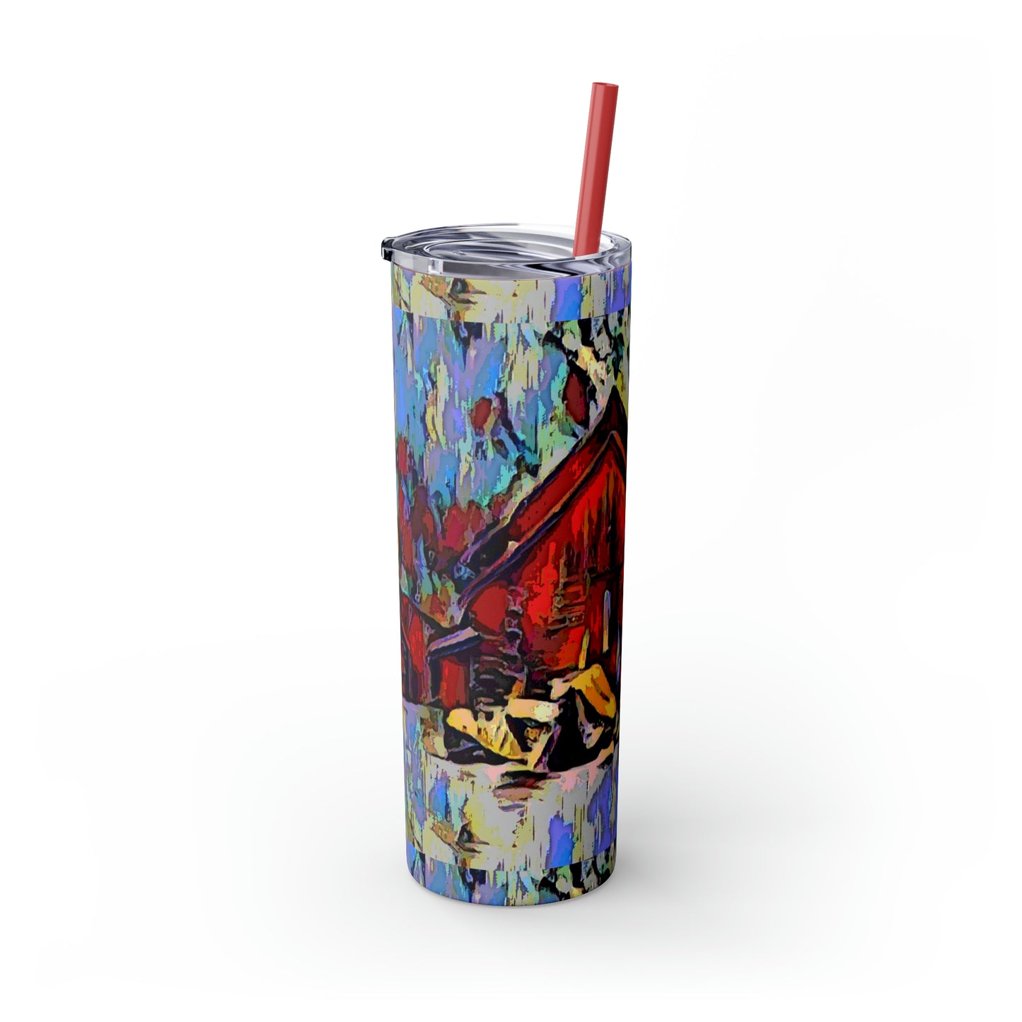 Skinny Tumbler with Straw, 20oz ... A Very Abstract "Mountain Winter Scene" ... Original Works. Copyright Phot's Photo_LODA: Les Objets D'Art. December 2023 ...