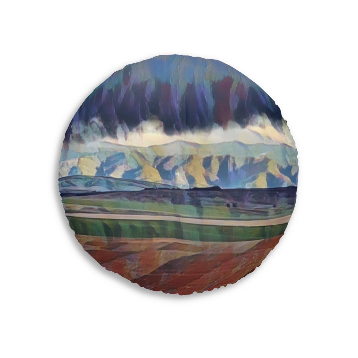Tufted Floor Pillow, Round ... On-The-Prairie .. "The Storm Is Brewing" ... Central Idaho: November 2023 ... Original Works  ...