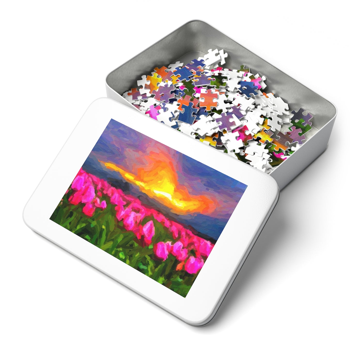 Jigsaw Puzzle (30, 110, 252, 500,1000-Piece) ... Skagit Valley Tulips ... Skagit Valley, Washington ... Family Archives ... Original Works ... Circa 1980's ...