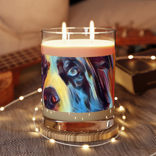 Scented Candle - Full Glass, 11oz ... Ozzy-Hippensteel ... "Don't Cry Now ... Dry-Your-Eyes ... On-The-Wind". Original Works. May 2023.