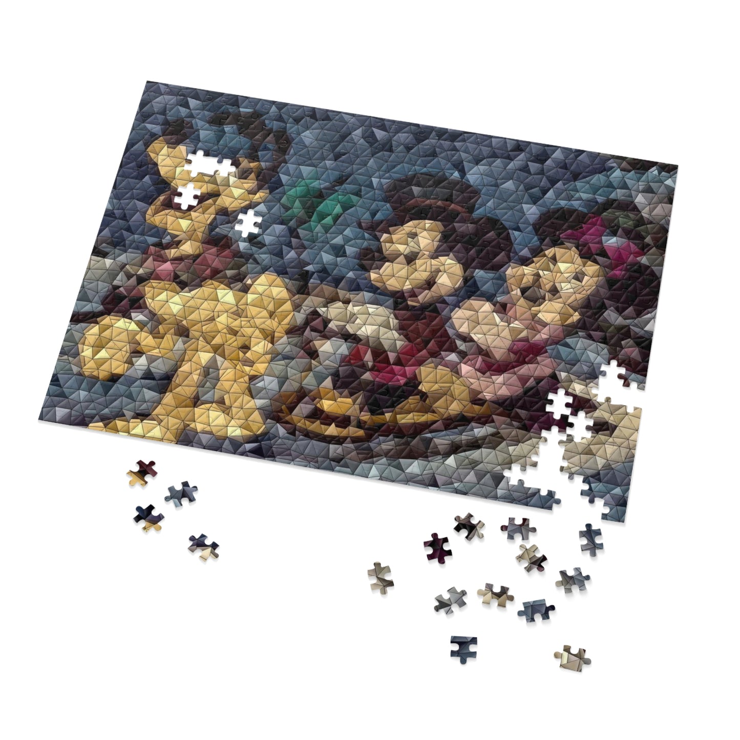 Jigsaw Puzzle (30, 110, 252, 500,1000-Piece) ... Mickey_N_Minnie Mouse & Pluto ... "A Winter Sleigh Ride" ... Original Works. Winter 2023 ...