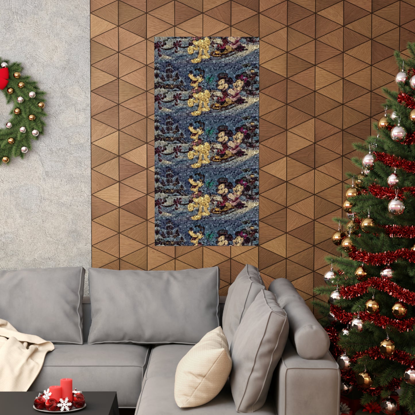 Matte Vertical Posters ... Mickey_N_Minnie Mouse & Pluto ... "A Winter Sleigh Ride" ... Original Works. Winter 2023 ...