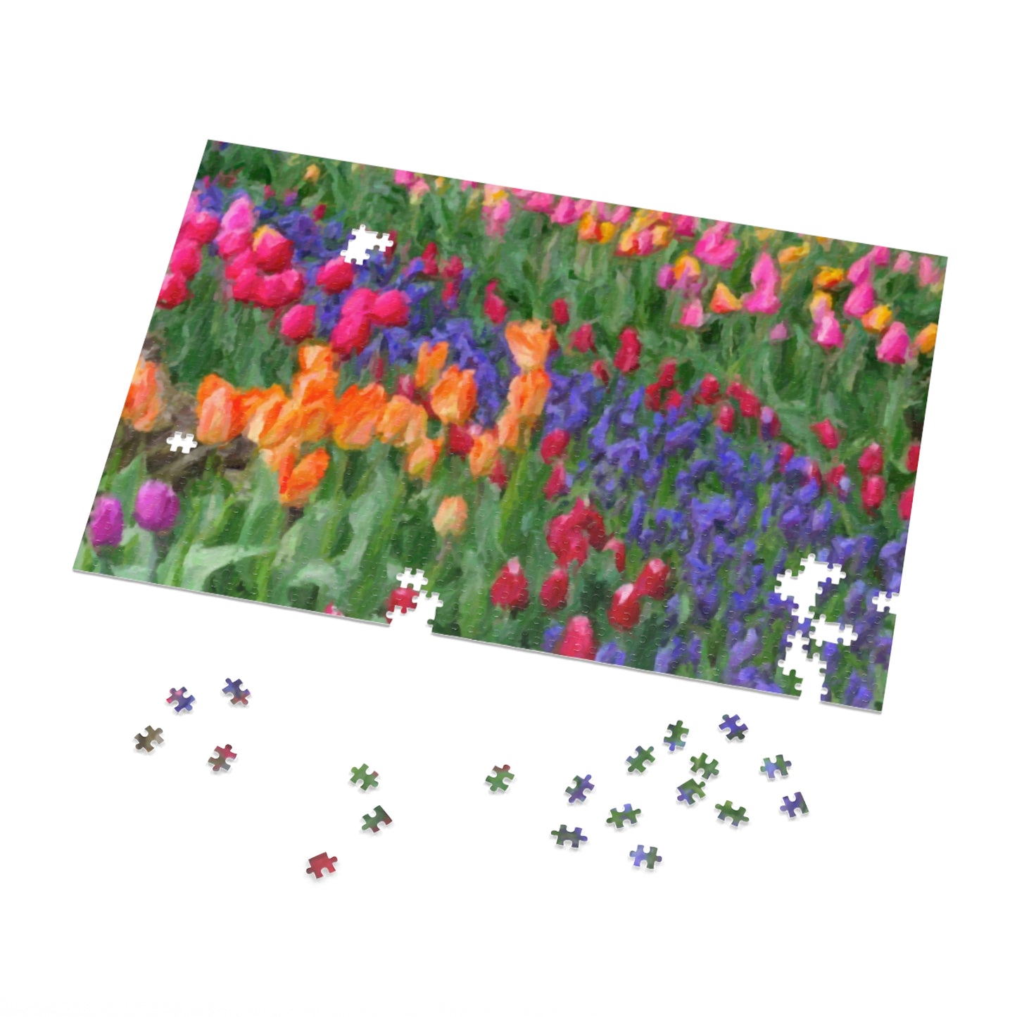 Jigsaw Puzzle (30, 110, 252, 500,1000-Piece) ... Skagit Valley Tulips ... Skagit Valley, Washington ... Family Archives ... Original Works ... Circa 1980's ...