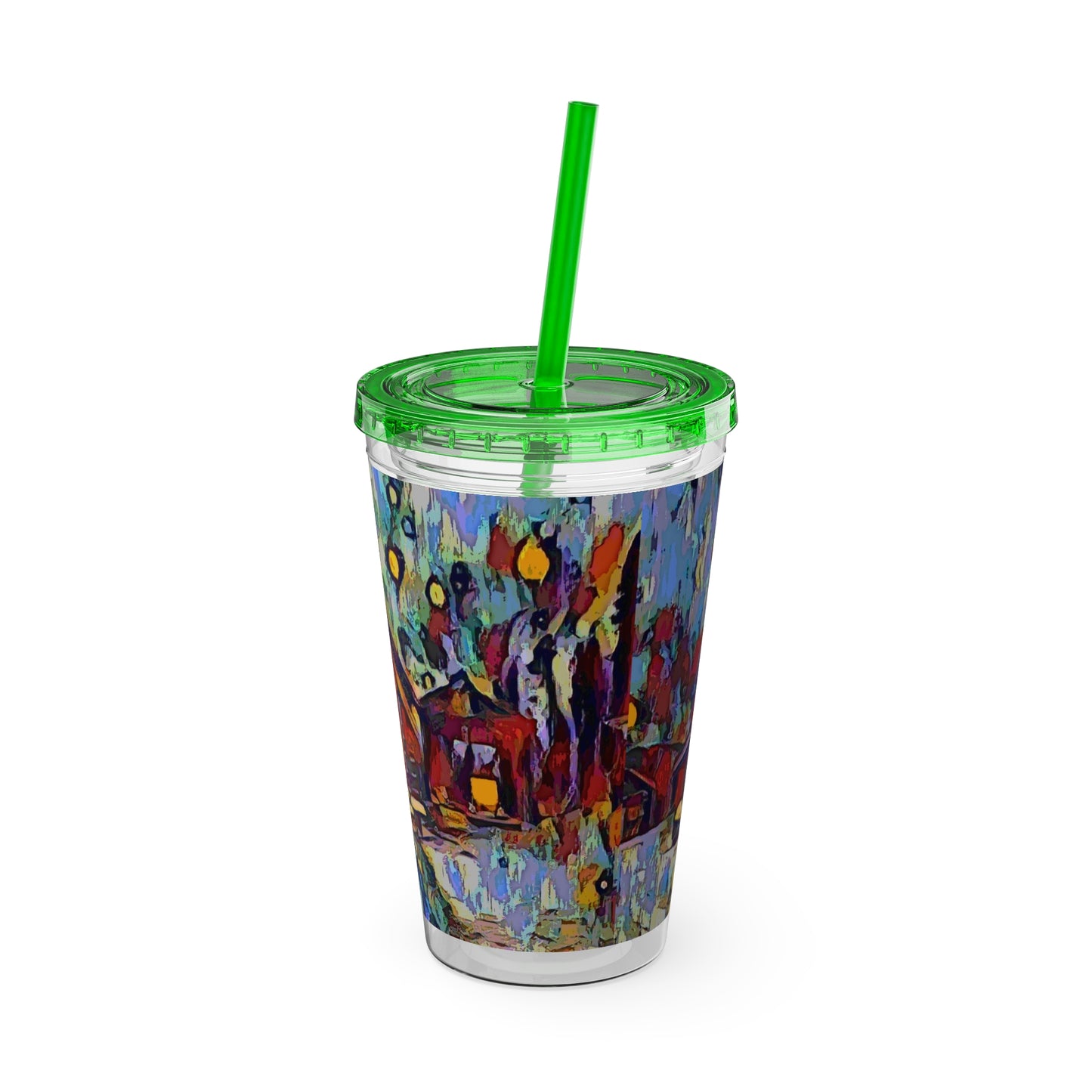 Sunsplash Tumbler with Straw, 16oz ... A Very Abstract "Mountain Winter Scene" ... Original Works. Copyright Phot's Photo_LODA: Les Objets D'Art. December 2023 ...
