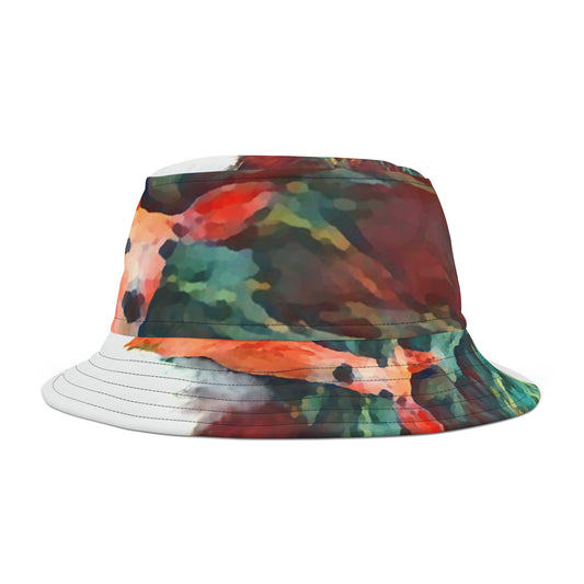 Bucket Hat (AOP) ... Tread Lightly & Listen ... "You Never Know Who's Watching You!" ... A Deer-In-The-Forest ... Original Works ...