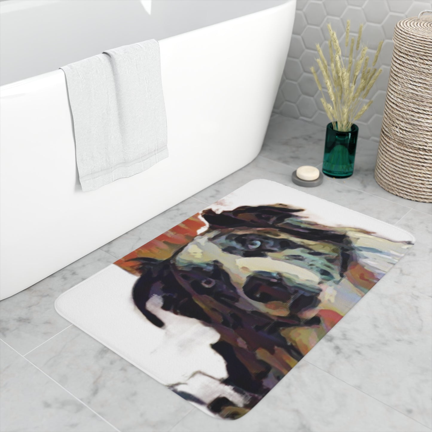 Memory Foam Bath Mat ... Ozzy-Hippensteel ... "Don't Cry Now ... Dry-Your-Eyes ... On-The-Wind". Original Works. May 2023.