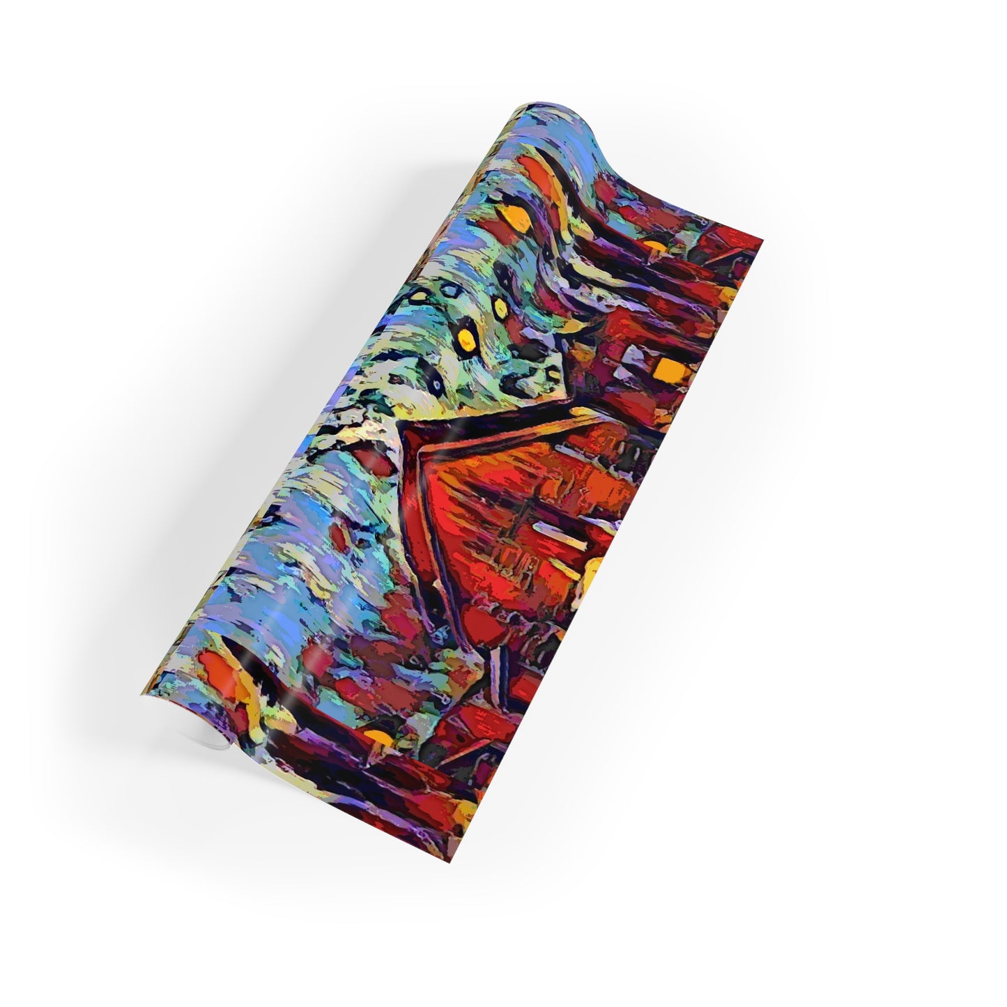 Gift Wrapping Paper Rolls, 1pc ... A Very Abstract "Mountain Winter Scene" ... Original Works. Copyright Phot's Photo_LODA: Les Objets D'Art. December 2023 ...