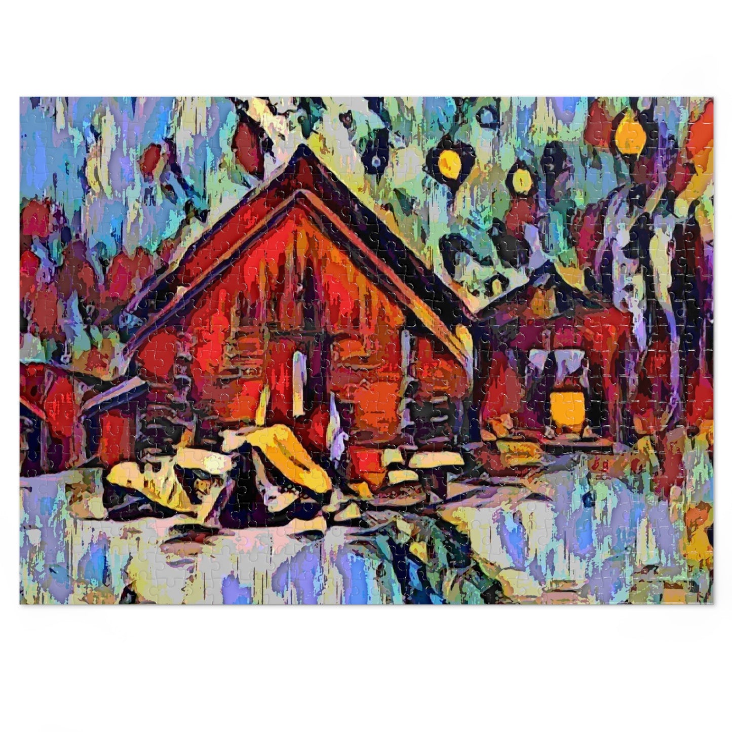 Jigsaw Puzzle (30, 110, 252, 500,1000-Piece) ... A Very Abstract "Mountain Winter Scene" ... Original Works. Copyright Phot's Photo_LODA: Les Objets D'Art. December 2023 ...