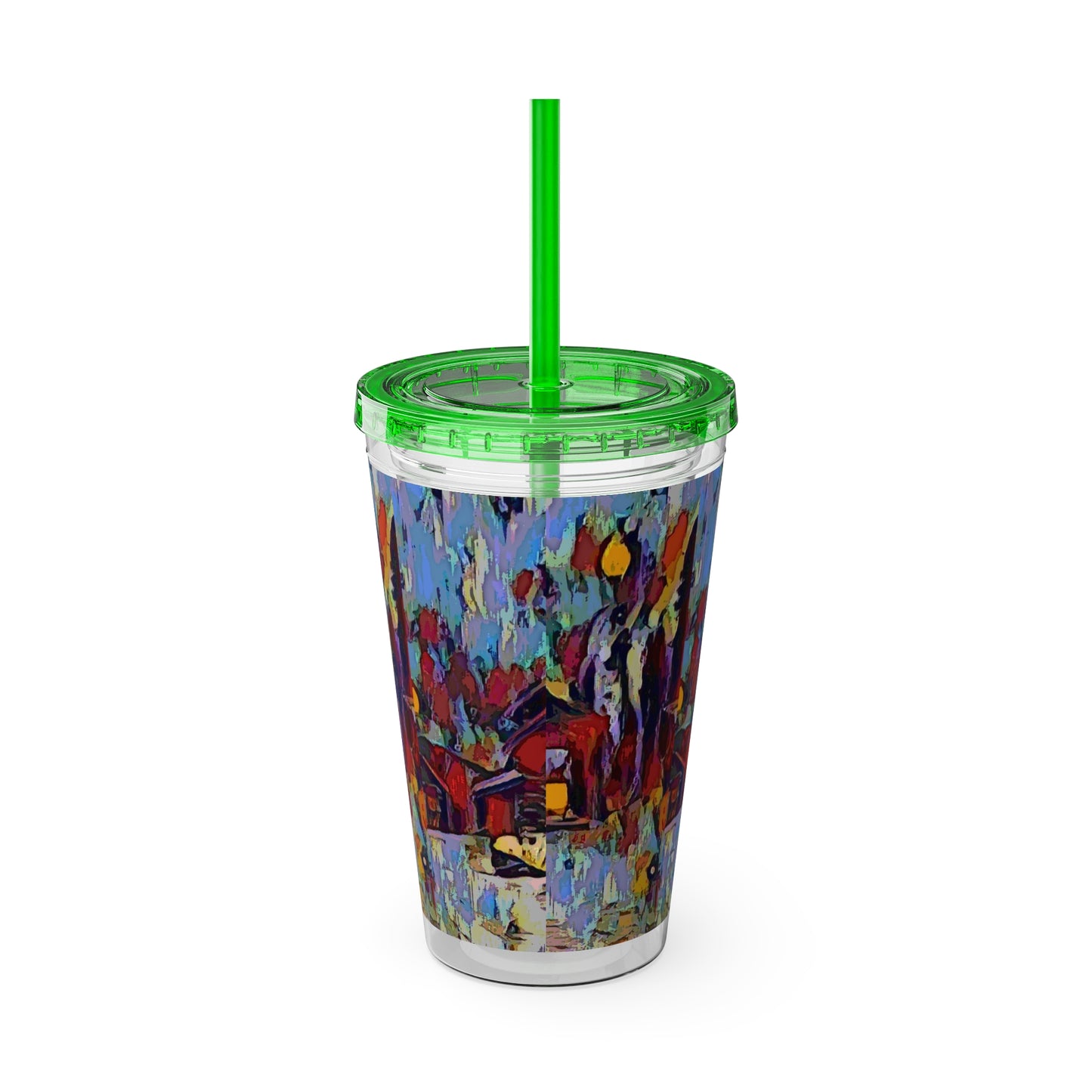 Sunsplash Tumbler with Straw, 16oz ... A Very Abstract "Mountain Winter Scene" ... Original Works. Copyright Phot's Photo_LODA: Les Objets D'Art. December 2023 ...