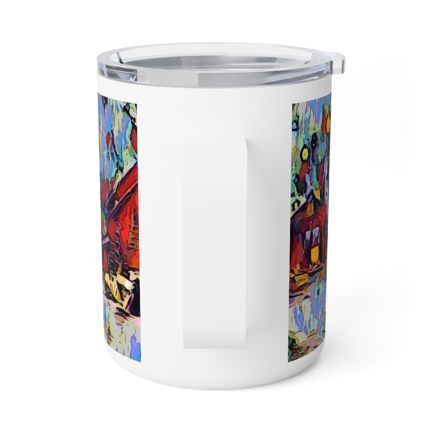 Insulated Coffee Mug, 10oz ... A Very Abstract "Mountain Winter Scene" ... Original Works. Copyright Phot's Photo_LODA: Les Objets D'Art. December 2023 ...