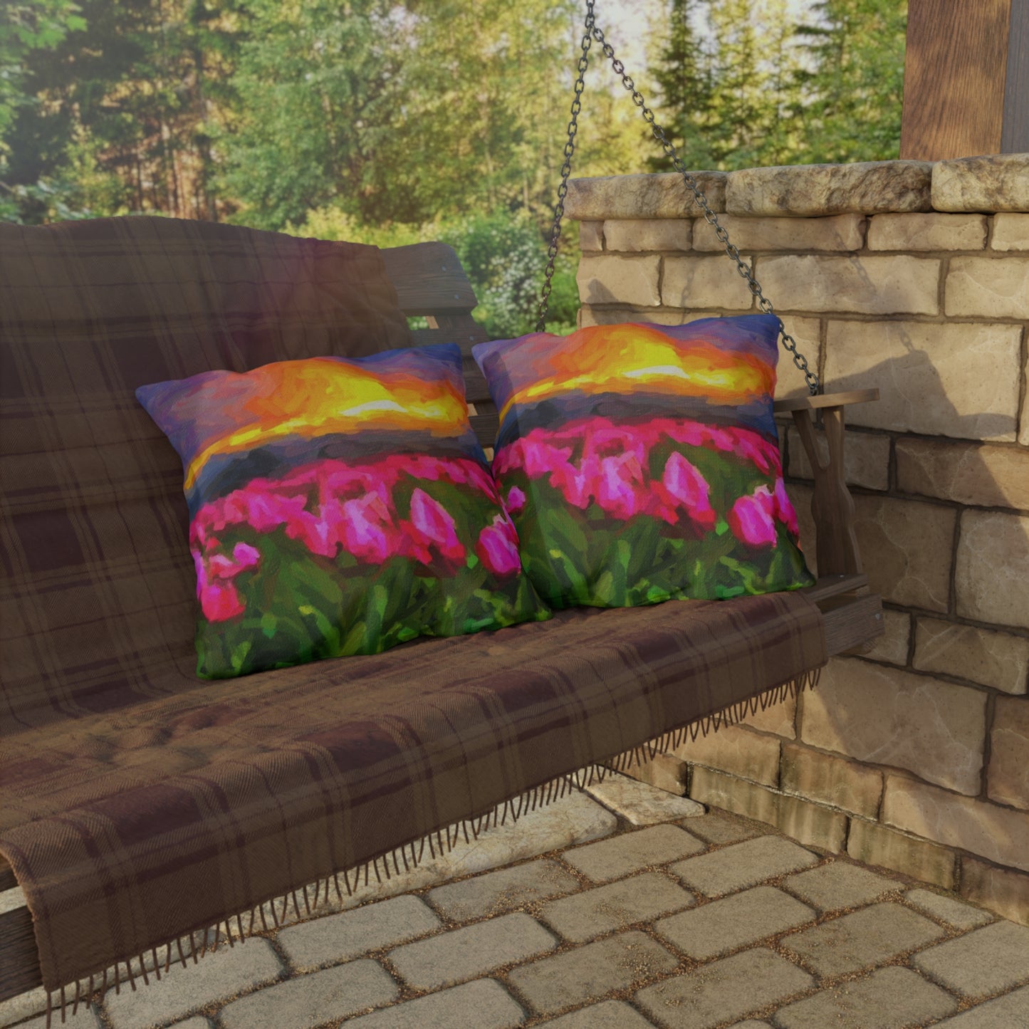 Outdoor Pillows ... Skagit Valley Tulips ... Skagit Valley, Washington ... Family Archives ... Original Works ... Circa 1980's ...