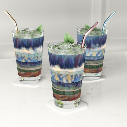 Pint Glass, 16oz ...  On-The-Prairie .. "The Storm Is Brewing" ... Central Idaho: November 2023 ... Original Works ...