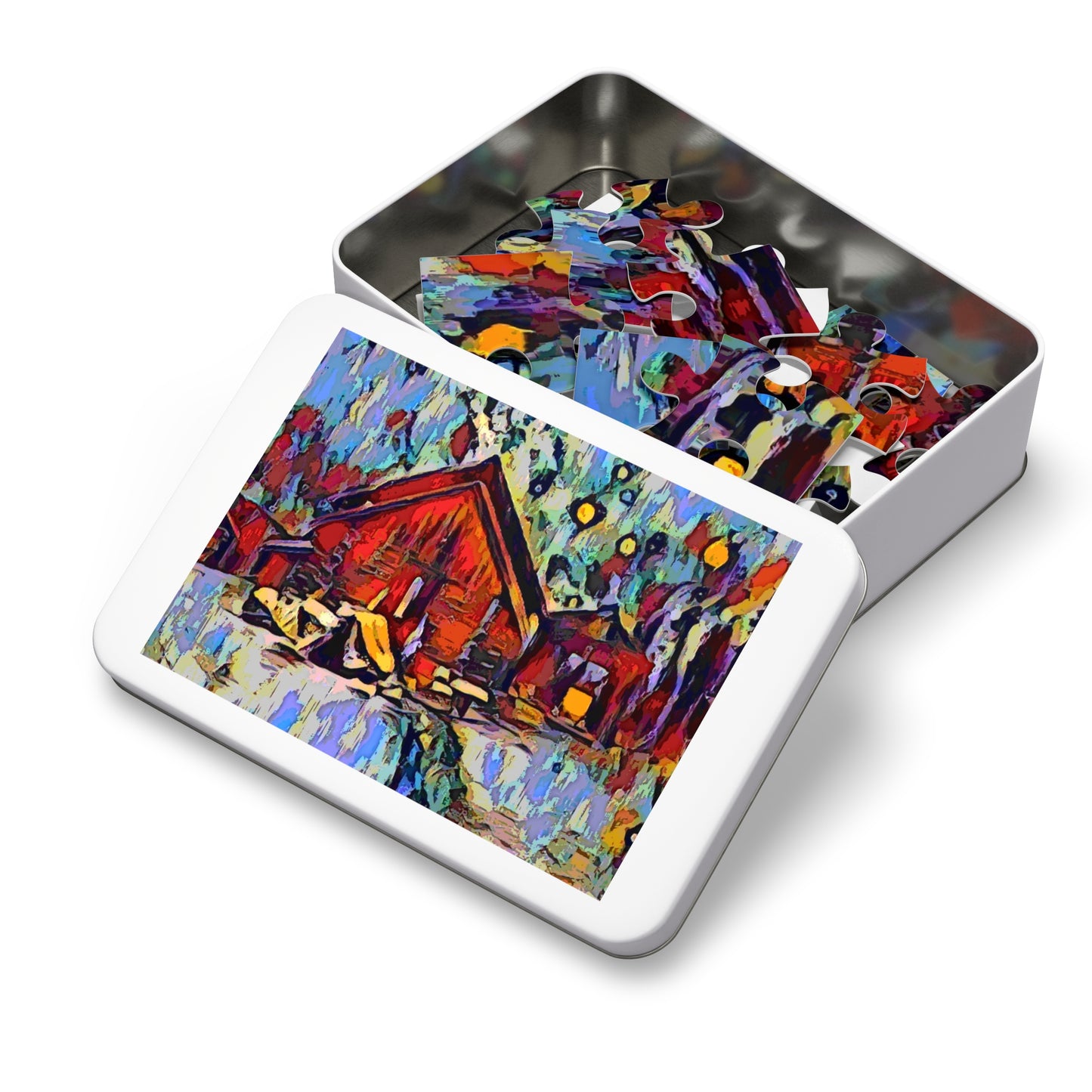 Jigsaw Puzzle (30, 110, 252, 500,1000-Piece) ... A Very Abstract "Mountain Winter Scene" ... Original Works. Copyright Phot's Photo_LODA: Les Objets D'Art. December 2023 ...