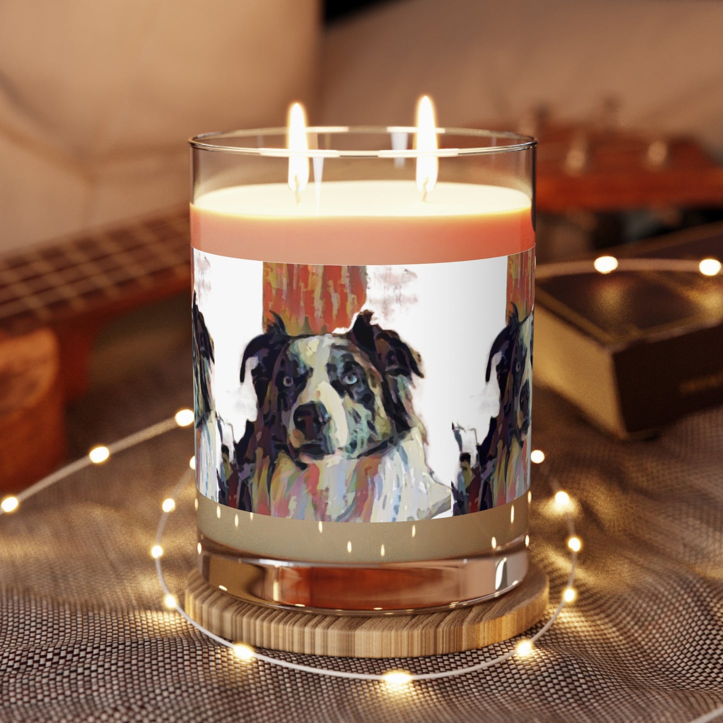 Scented Candle - Full Glass, 11oz ... Ozzy-Hippensteel ... "Don't Cry Now ... Dry-Your-Eyes ... On-The-Wind". Original Works. May 2023.