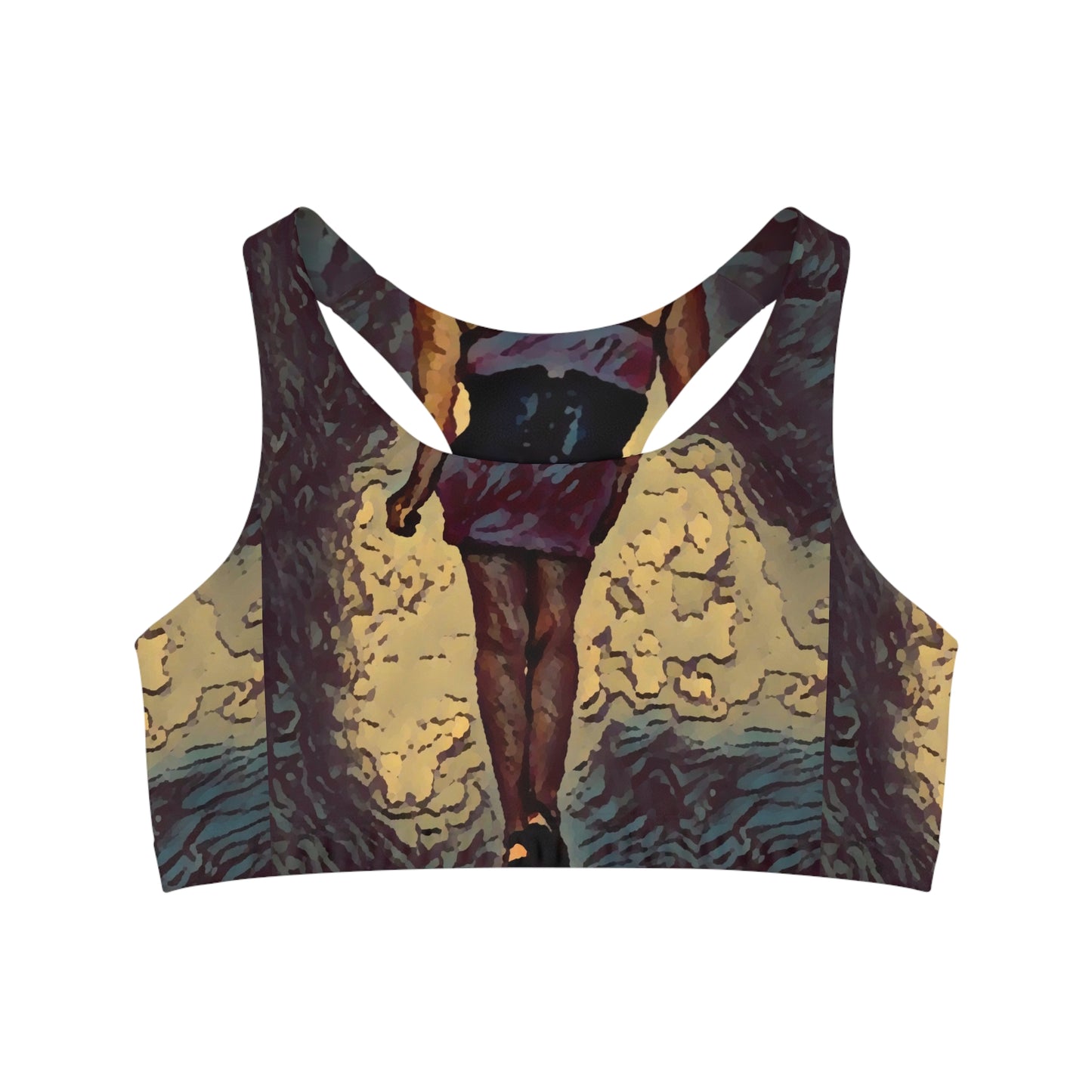 Seamless Sports Bra (AOP) ...  I'll Walk 'A-Hundred-Miles' In Stilettos ... Original Works ... June 2023. Central Idaho, USA ...