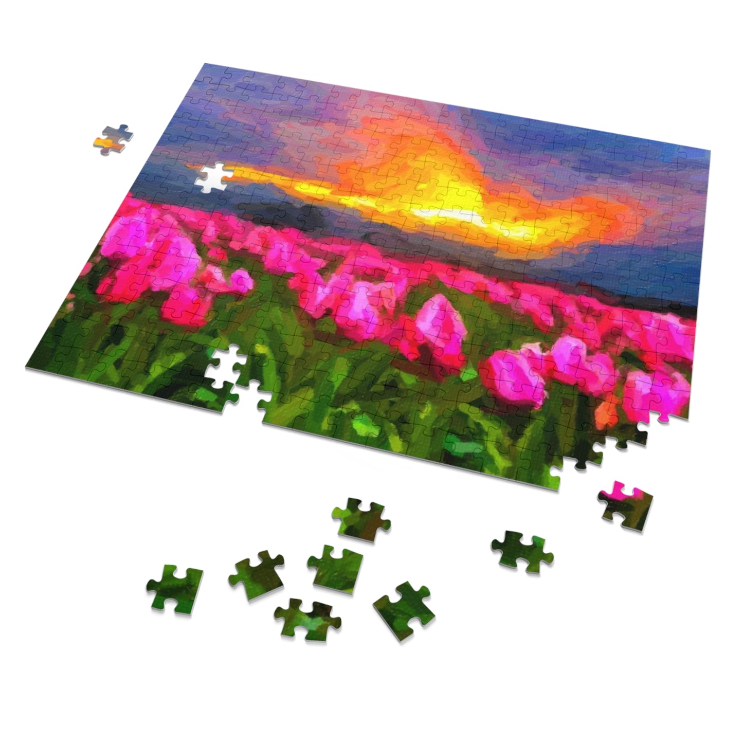 Jigsaw Puzzle (30, 110, 252, 500,1000-Piece) ... Skagit Valley Tulips ... Skagit Valley, Washington ... Family Archives ... Original Works ... Circa 1980's ...
