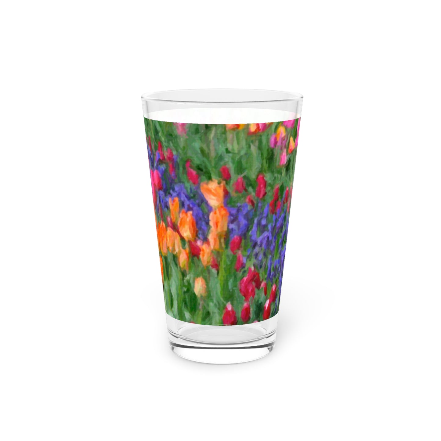 Pint Glass, 16oz ... Skagit Valley Tulips ... Skagit Valley, Washington ... Family Archives ... Original Works ... Circa 1980's ...