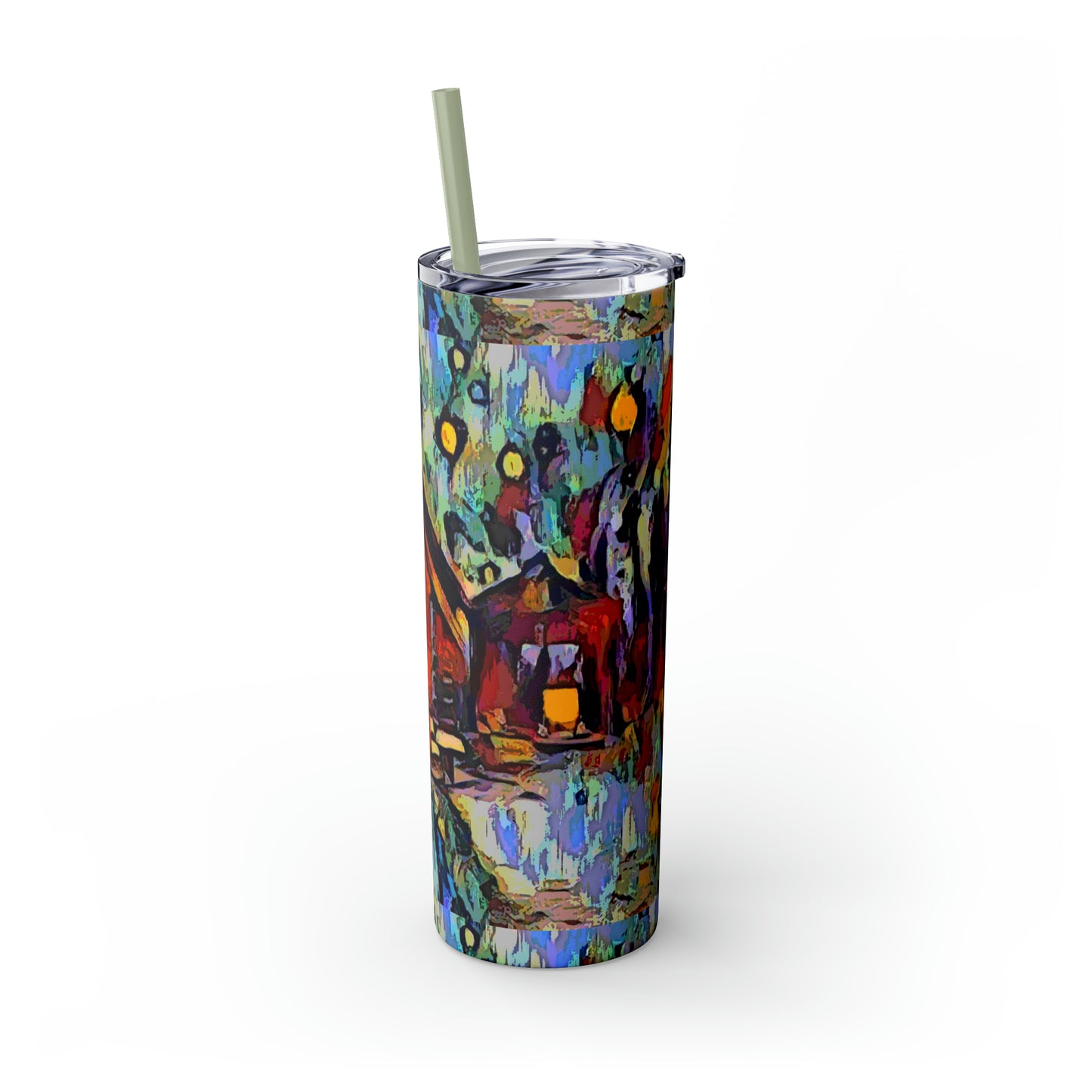 Skinny Tumbler with Straw, 20oz ... A Very Abstract "Mountain Winter Scene" ... Original Works. Copyright Phot's Photo_LODA: Les Objets D'Art. December 2023 ...