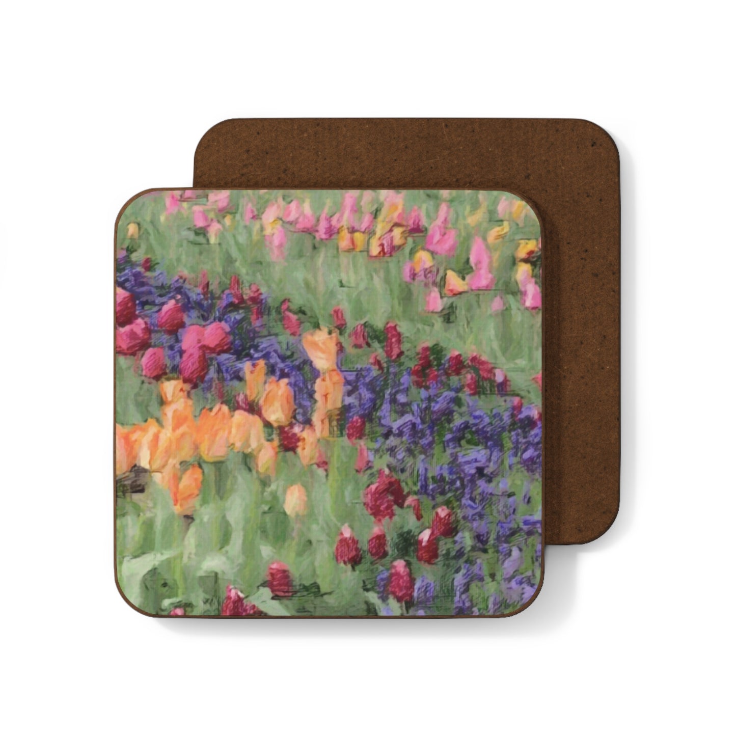 Hardboard Back Coaster ... Skagit Valley Tulips ... Skagit Valley, Washington ... Family Archives ... Original Works ... Circa 1980's ...
