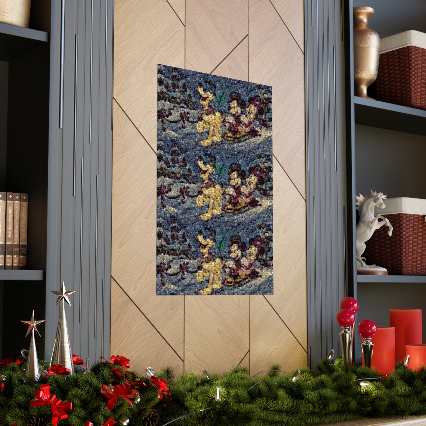 Matte Vertical Posters ... Mickey_N_Minnie Mouse & Pluto ... "A Winter Sleigh Ride" ... Original Works. Winter 2023 ...