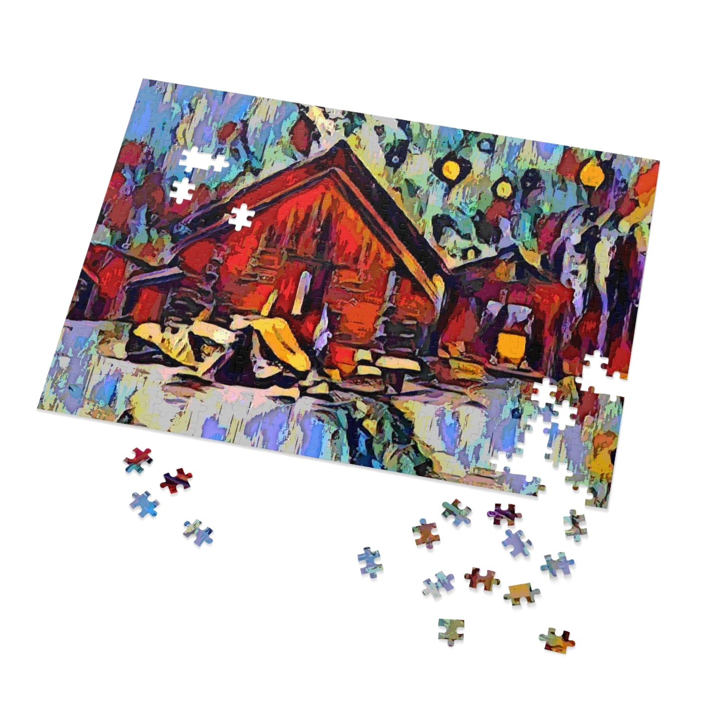 Jigsaw Puzzle (30, 110, 252, 500,1000-Piece) ... A Very Abstract "Mountain Winter Scene" ... Original Works. Copyright Phot's Photo_LODA: Les Objets D'Art. December 2023 ...