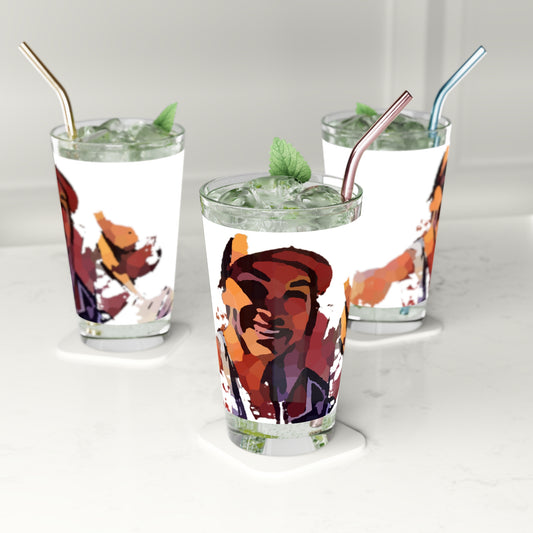 Pint Glass, 16oz ... "The Best Of Friends" ... Original Works ... December 2023 ... Central Idaho, USA.