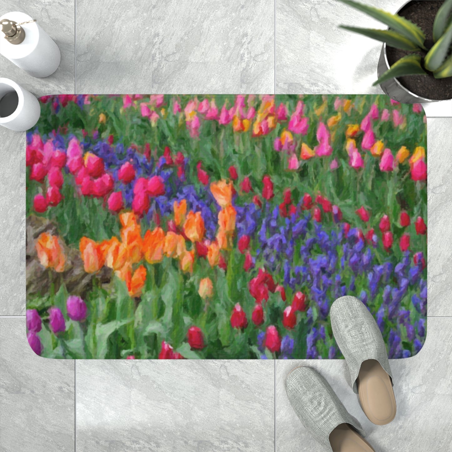 Memory Foam Bath Mat ... Skagit Valley Tulips ... Skagit Valley, Washington ... Family Archives ... Original Works ... Circa 1980's ...