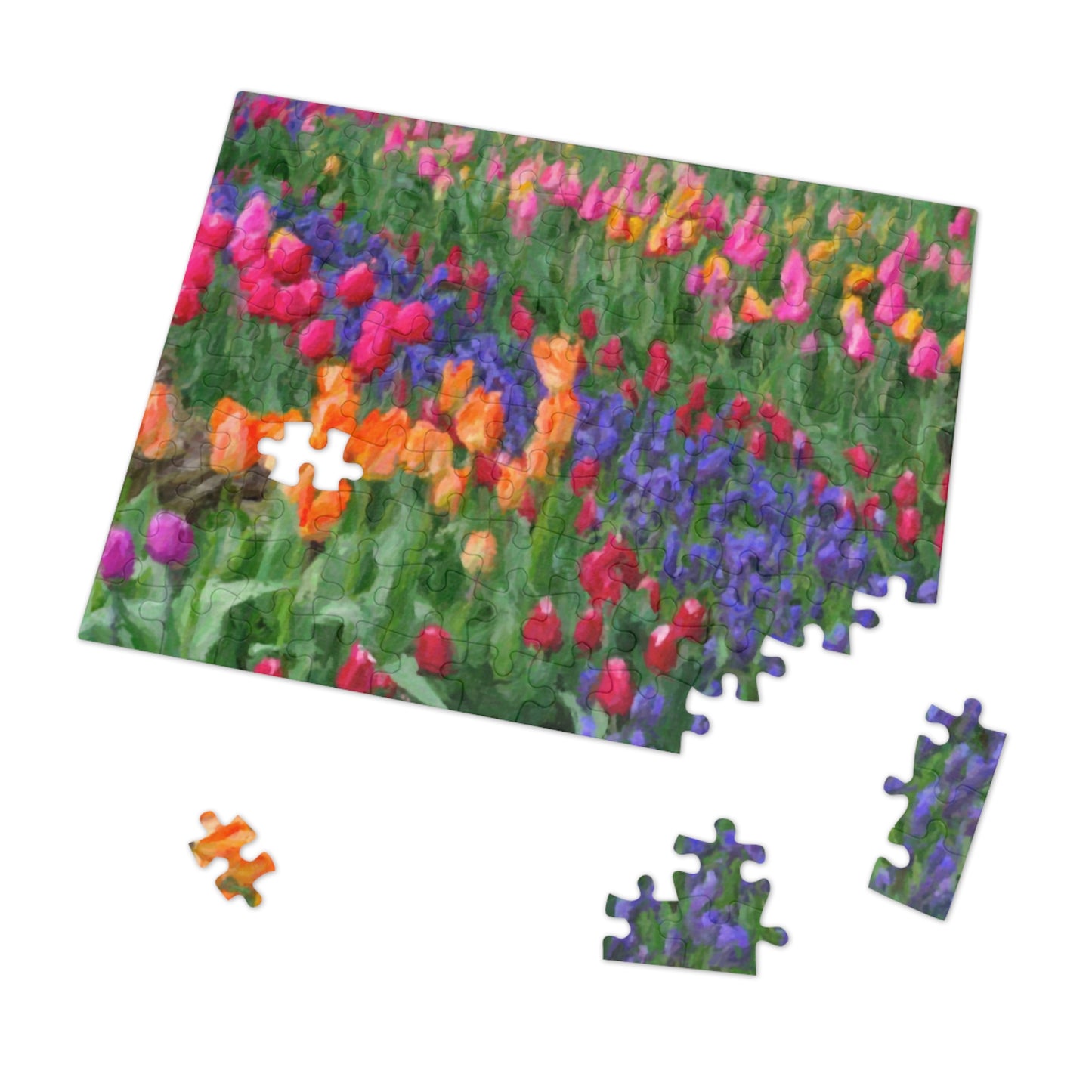 Jigsaw Puzzle (30, 110, 252, 500,1000-Piece) ... Skagit Valley Tulips ... Skagit Valley, Washington ... Family Archives ... Original Works ... Circa 1980's ...