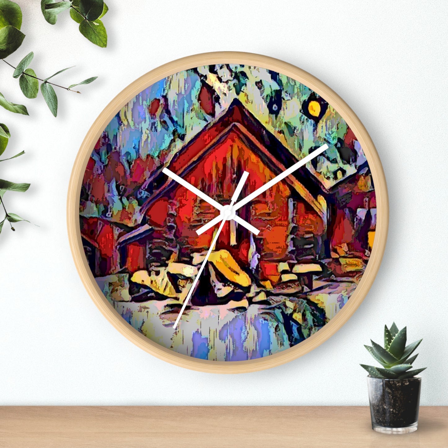 Wall Clock ... A Very Abstract "Mountain Winter Scene" ... Original Works. Copyright Phot's Photo_LODA: Les Objets D'Art. December 2023 ...
