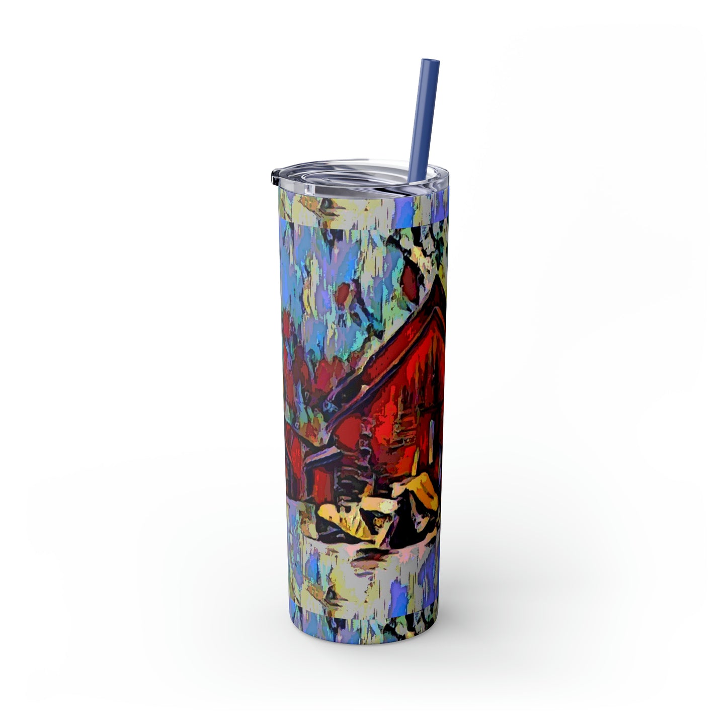 Skinny Tumbler with Straw, 20oz ... A Very Abstract "Mountain Winter Scene" ... Original Works. Copyright Phot's Photo_LODA: Les Objets D'Art. December 2023 ...