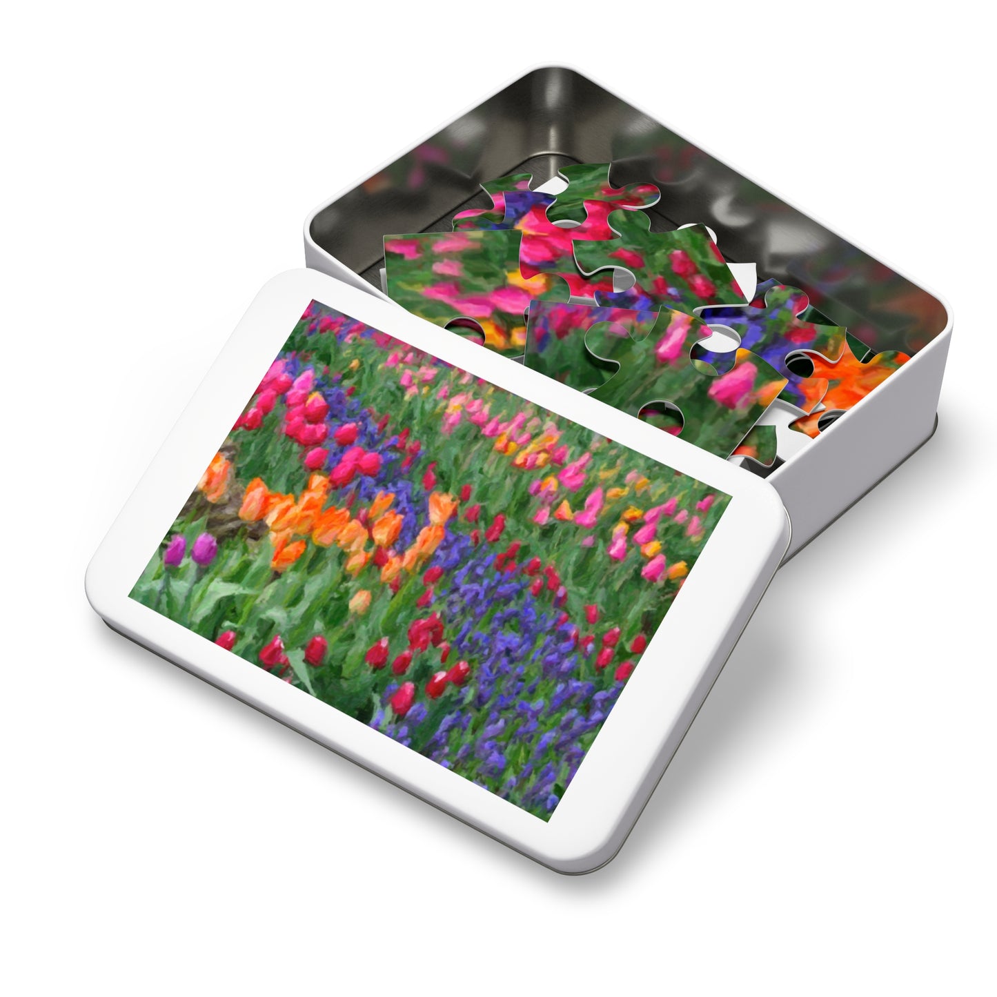 Jigsaw Puzzle (30, 110, 252, 500,1000-Piece) ... Skagit Valley Tulips ... Skagit Valley, Washington ... Family Archives ... Original Works ... Circa 1980's ...