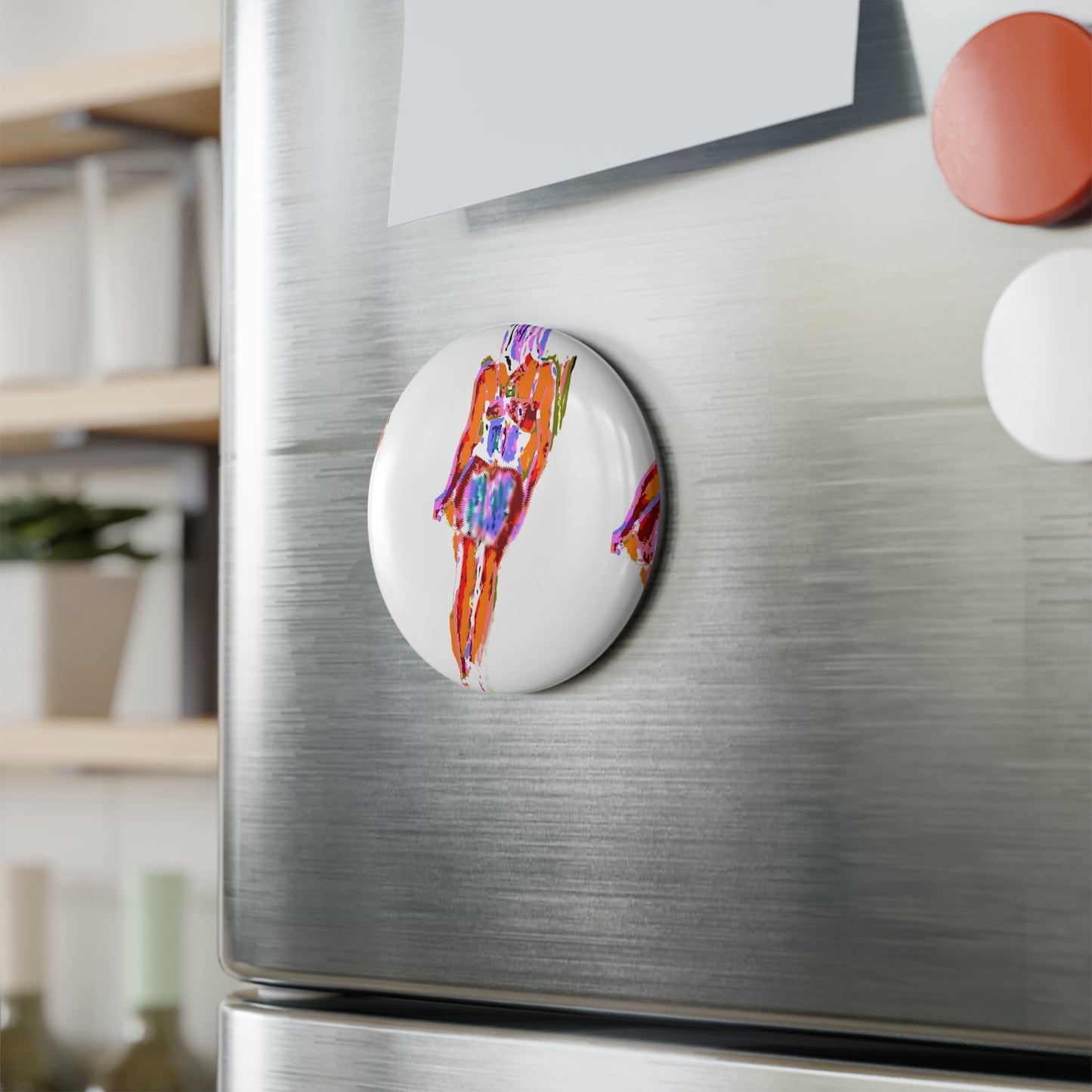 Button Magnet, Round (1 & 10 pcs) ... I'll Walk 'A-Hundred-Miles' In Stilettos ... Original Works ... June 2023. Central Idaho, USA ...