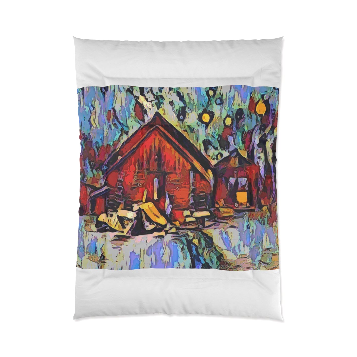 Comforter ... A Very Abstract "Mountain Winter Scene" ... Original Works. Copyright Phot's Photo_LODA: Les Objets D'Art. December 2023 ...