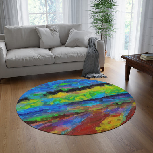 Round Rug ... On-The-Prairie .. "The Storm Is Brewing" ... Central Idaho: November 2023 ... Original Works  ...