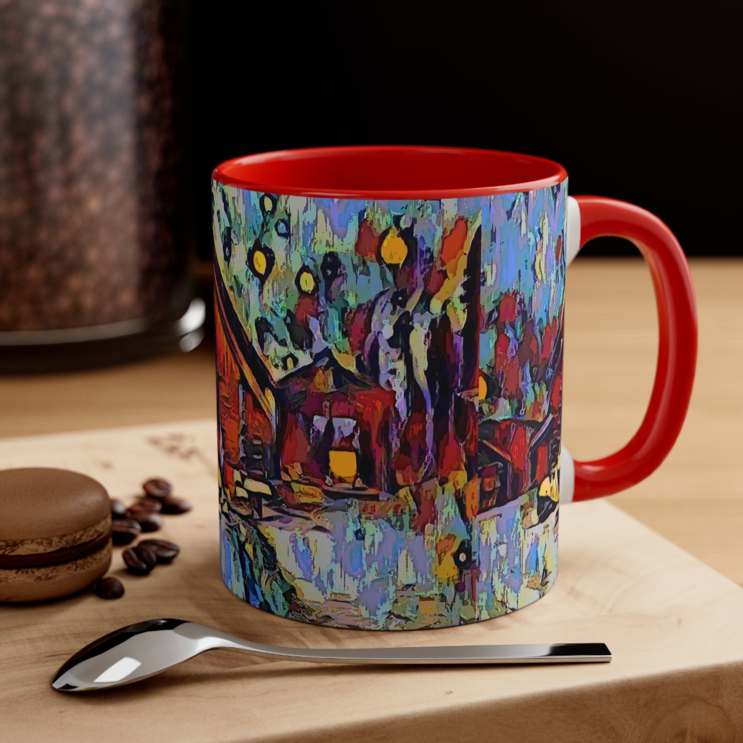 Accent Coffee Mug, 11oz ... A Very Abstract "Mountain Winter Scene" ... Original Works. Copyright Phot's Photo_LODA: Les Objets D'Art. December 2023 ...