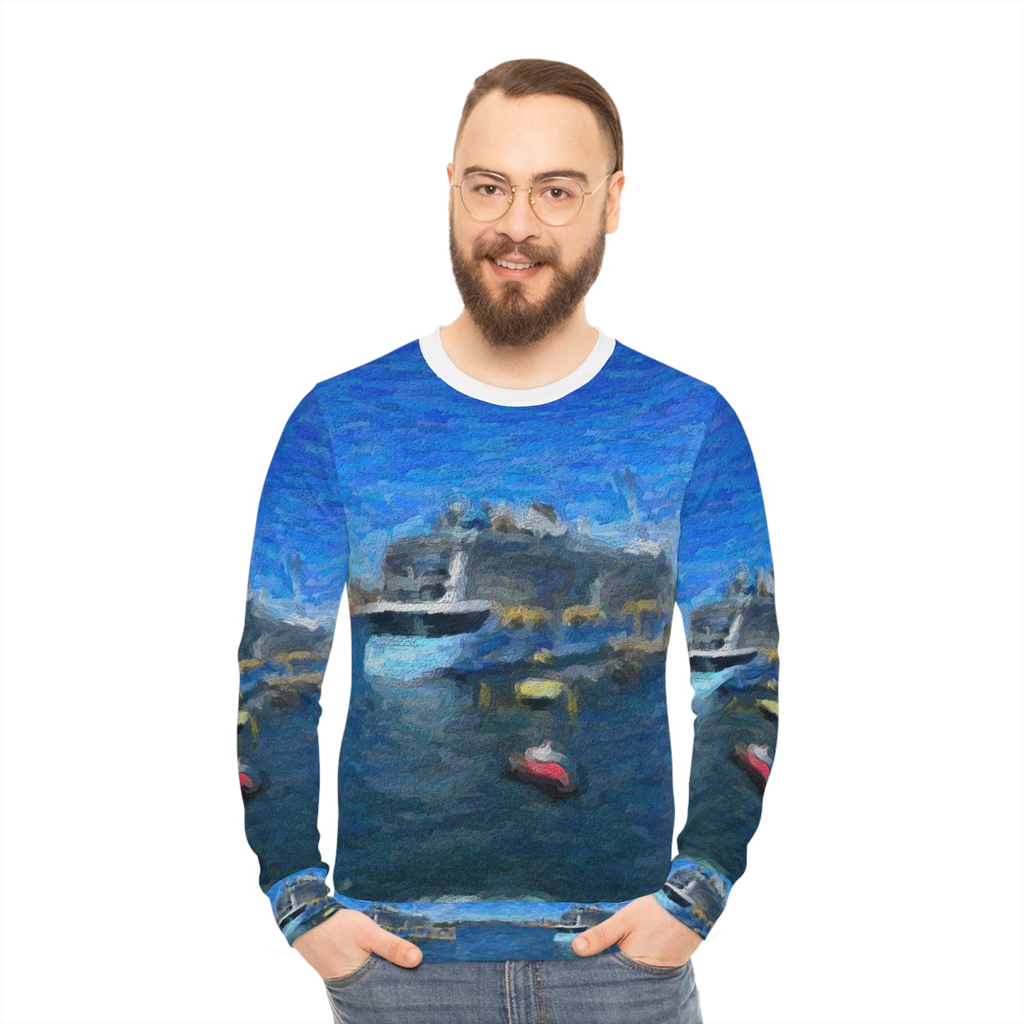 Sweatshirt_Unisex_AOP ... Into Vancouver Harbor We Arrive: Celebrity Edge-Cruise ... Vancouver, British Columbia ... June 2024 ... Original Works