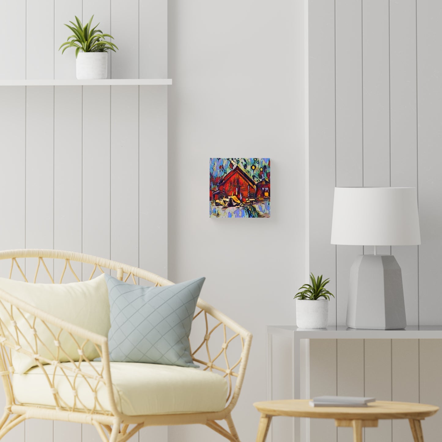 Wood Canvas ... A Very Abstract "Mountain Winter Scene" ... Original Works. Copyright Phot's Photo_LODA: Les Objets D'Art. December 2023 ...